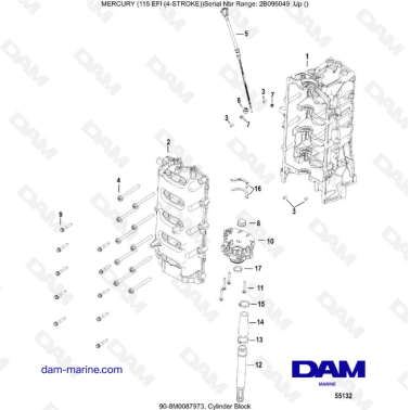 Mercury 115 EFI - Cylinder Block