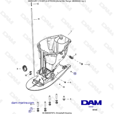 Mercury 115 EFI - Driveshaft Housing