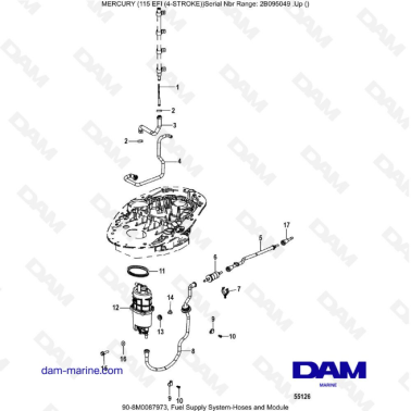 Mercury 115 EFI - Fuel Supply System-Hoses and Module
