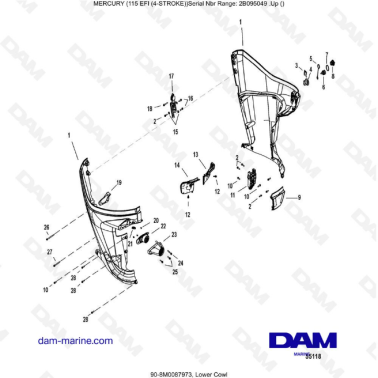 Mercury 115 EFI - Lower Cowl