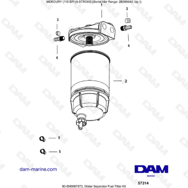 Mercury 115 EFI - Water Separator Fuel Filter Kit
