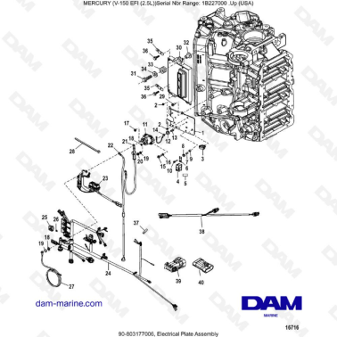 Mercury V-150 EFI (2.5L) - Electrical Plate Assembly
