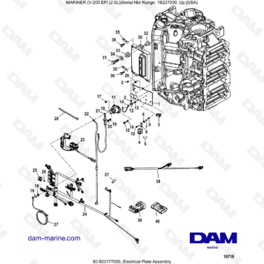 Mercury Mariner V-200 EFI (2.5L) - Electrical Plate Assembly