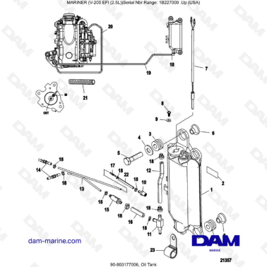Mercury Mariner V-200 EFI (2.5L) - Oil tank