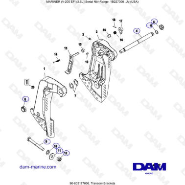Mercury Mariner V-200 EFI (2.5L) - Transom Brackets
