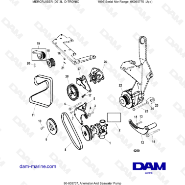 MERCRUISER (D7.3L D-TRONIC  - Alternator And Seawater Pump