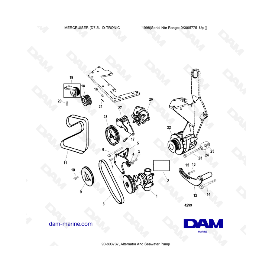 MERCRUISER (D7.3L D-TRONIC  - Alternator And Seawater Pump