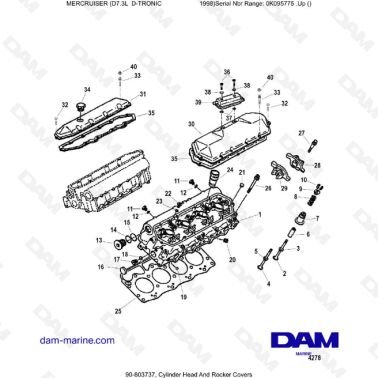 MERCRUISER (D7.3L D-TRONIC) - Cylinder Head And Rocker Covers