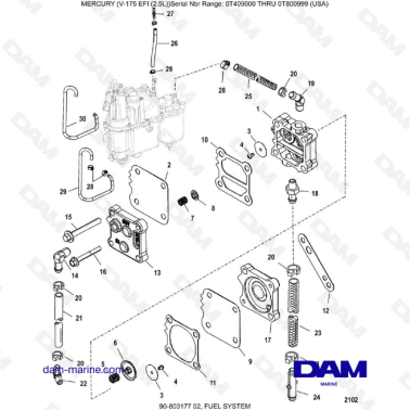 Mercury Mariner V-175 EFI (2.5L) - FUEL SYSTEM