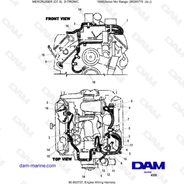 MERCRUISER D7.3L D-TRONIC  -  Engine Wiring Harness