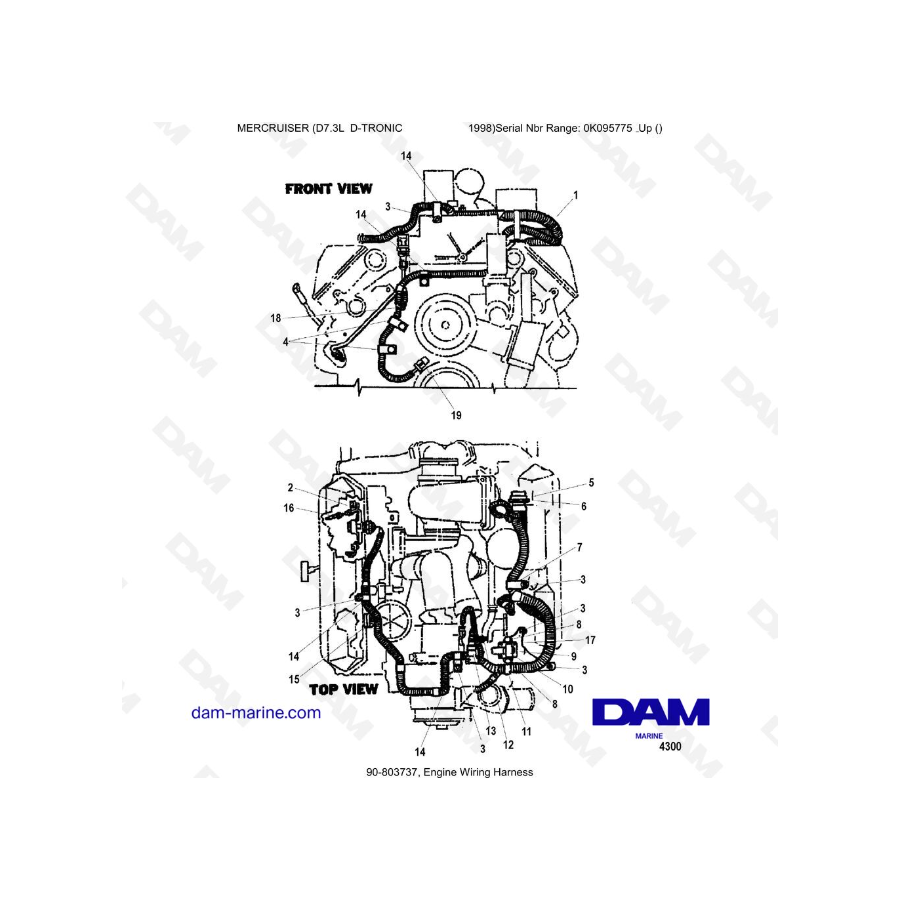 MERCRUISER D7.3L D-TRONIC - Engine Wiring Harness