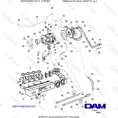 MERCRUISER D7.3L D-TRONIC  -  Exhaust Manifold And Turbocharger