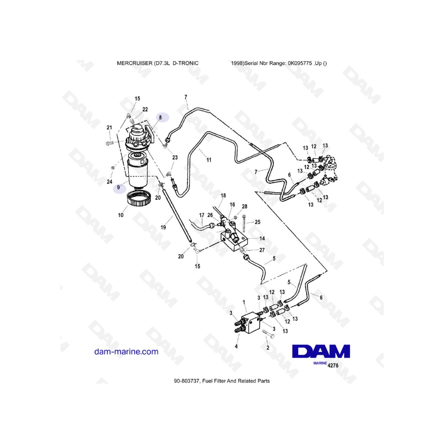 MERCRUISER D7.3L D-TRONIC  -  Fuel Filter And Related Parts