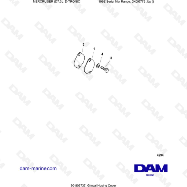 MERCRUISER D7.3L D-TRONIC - Gimbal Hosing Cover