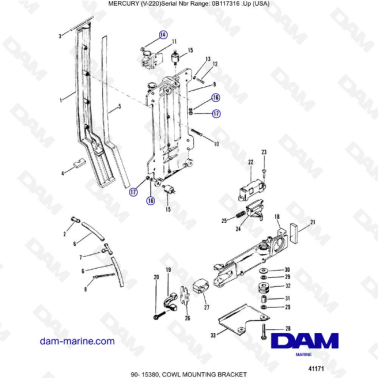 Mercury Mariner V-220 - Cowl mounting bracket