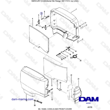 Mercury Mariner V-220 - COWLS AND FRONT COVER