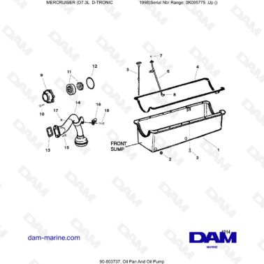 MERCRUISER D7.3L D-TRONIC -  Oil Pan And Oil Pump