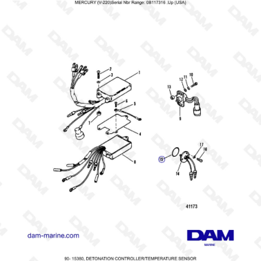 Mercury Mariner V-220 - DETONATION CONTROLLER/TEMPERATURE SENSOR