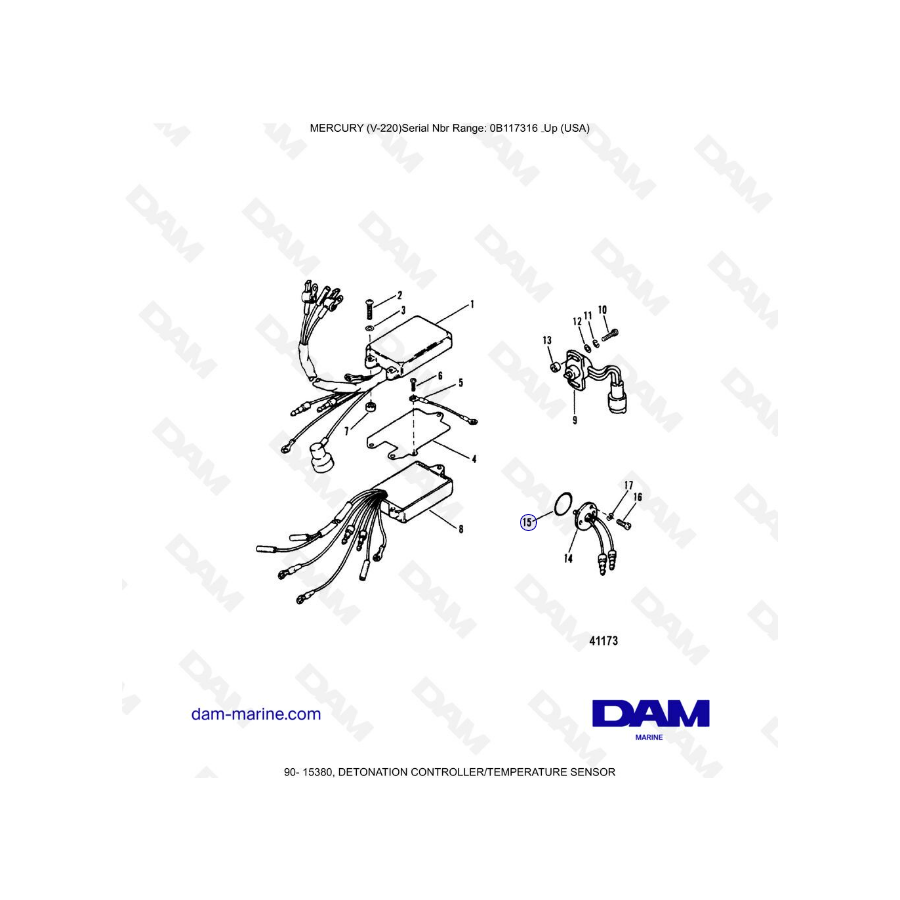Mercury Mariner V-220 - DETONATION CONTROLLER/TEMPERATURE SENSOR