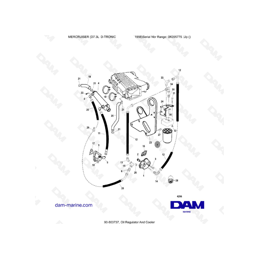 MERCRUISER D7.3L D-TRONIC - Oil Regulator And Cooler