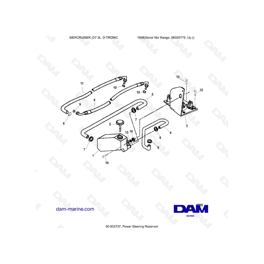 MERCRUISER D7.3L D-TRONIC  -  Power Steering Reservoir