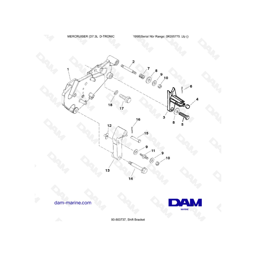 MERCRUISER D7.3L D-TRONIC  - Shift Bracket