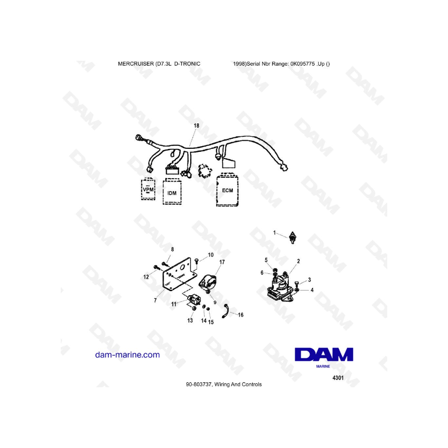 MERCRUISER D7.3L D-TRONIC -  Wiring And Controls