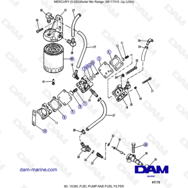 Mercury Mariner V-220 - FUEL PUMP AND FUEL FILTER