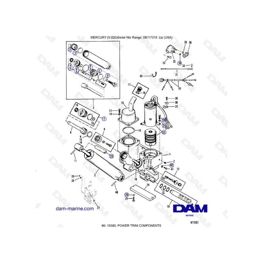 Mercury Mariner V-220 - COMPONENTES DEL POWER TRIM