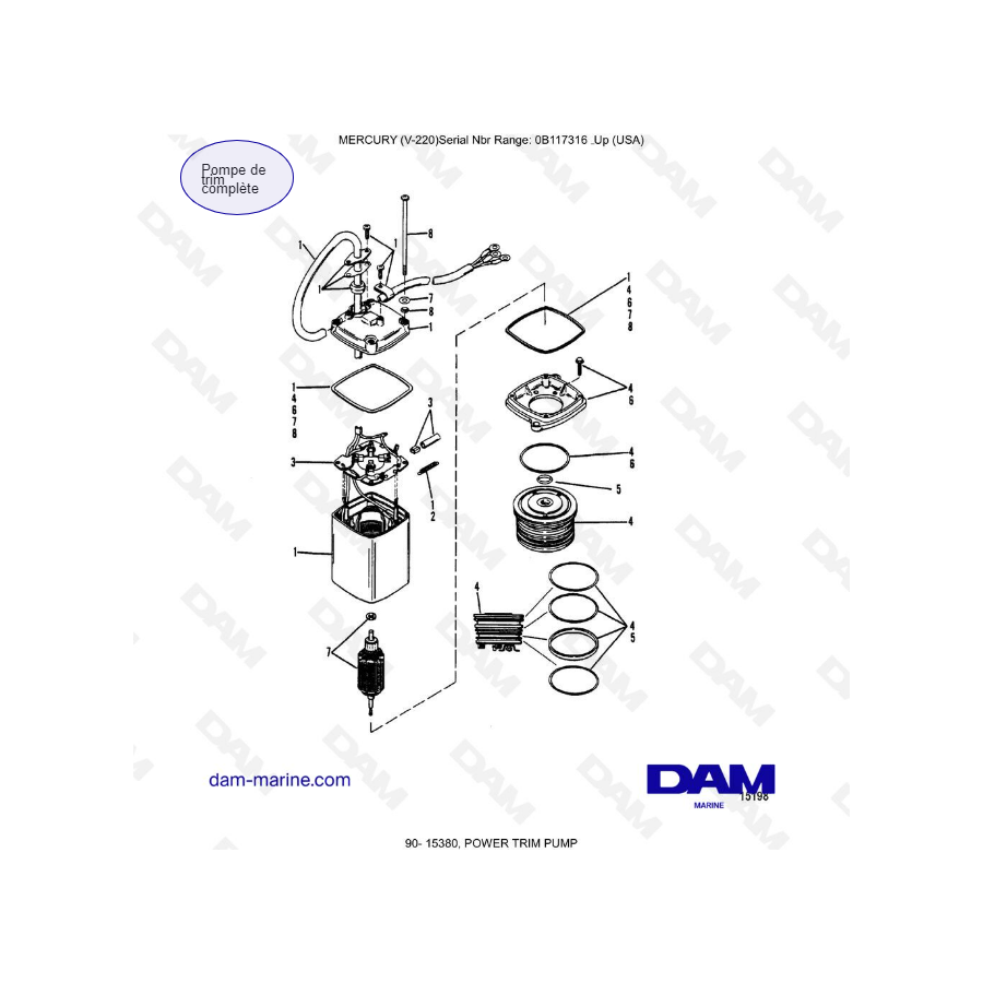 Mercury Mariner V-220 - POWER TRIM PUMP
