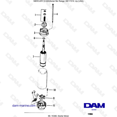 Mercury Mariner V-220 - Starter motor