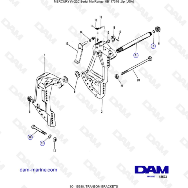 Mercury Mariner V-220 - Transom brackets