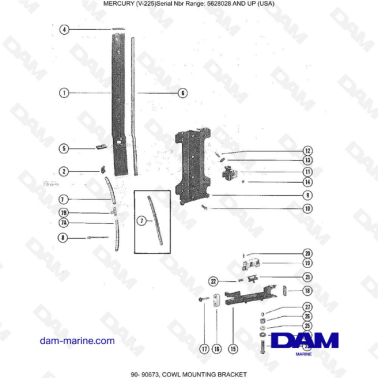 Mercury Mariner V-225 - COWL MOUNTING BRACKET