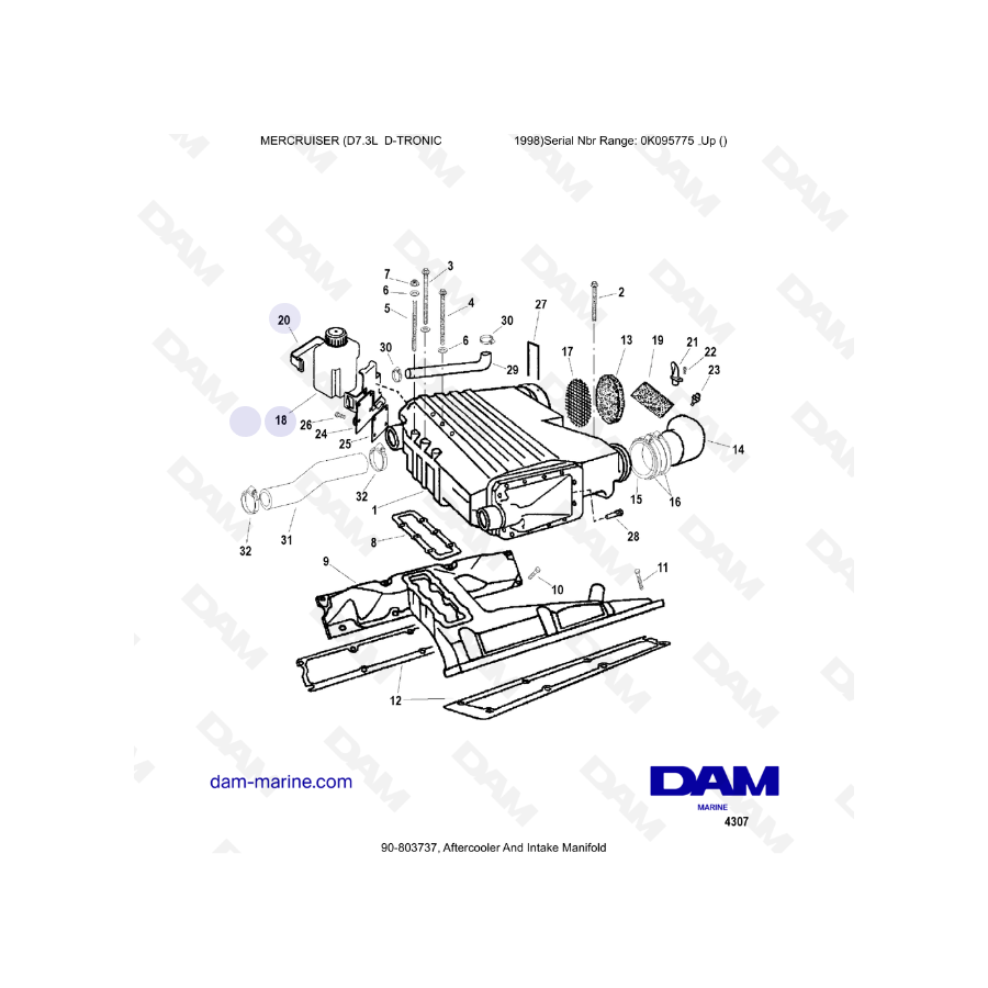 MERCRUISER (D7.3L D-TRONIC) -  Aftercooler And Intake Manifold