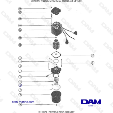 Mercury V-225 - HYDRAULIC PUMP ASSEMBLY