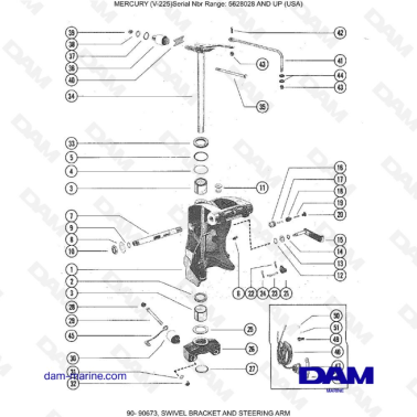 Mercury V-225 - SWIVEL BRACKET AND STEERING ARM
