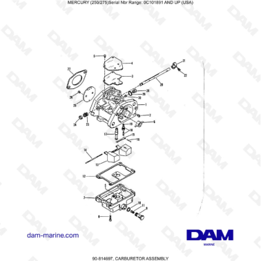 MERCURY (250/275) -  CARBURETOR ASSEMBLY