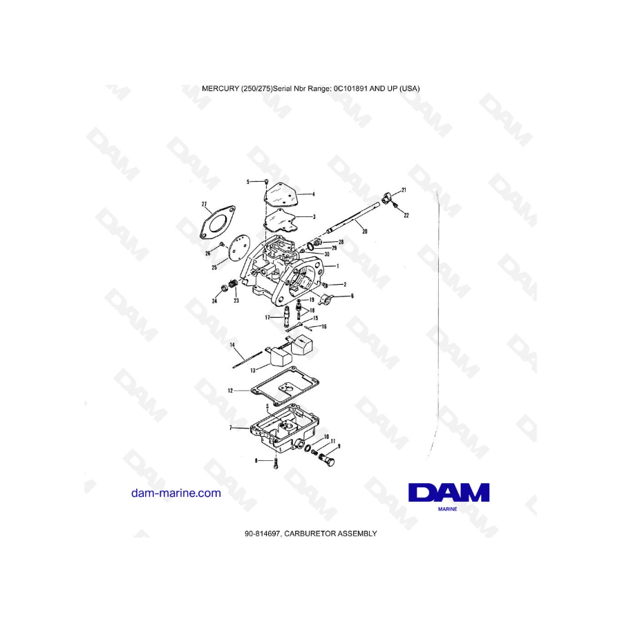 MERCURY (250/275) -  CARBURETOR ASSEMBLY