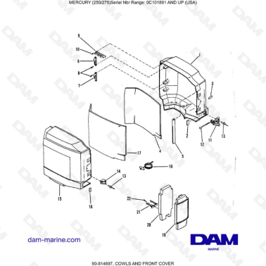 MERCURY (250/275)  -  COWLS AND FRONT COVER