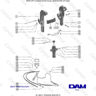 Mercury V-225 - TRANSOM BRACKETS