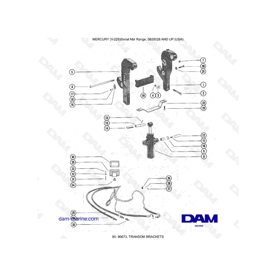 Mercury V-225 - TRANSOM BRACKETS