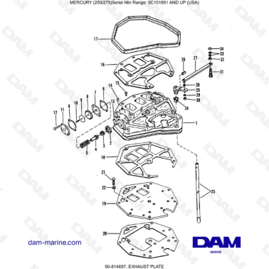 MERCURY (250/275) -  EXHAUST PLATE