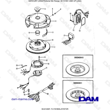 MERCURY (250/275)  - FLYWHEEL/STATOR