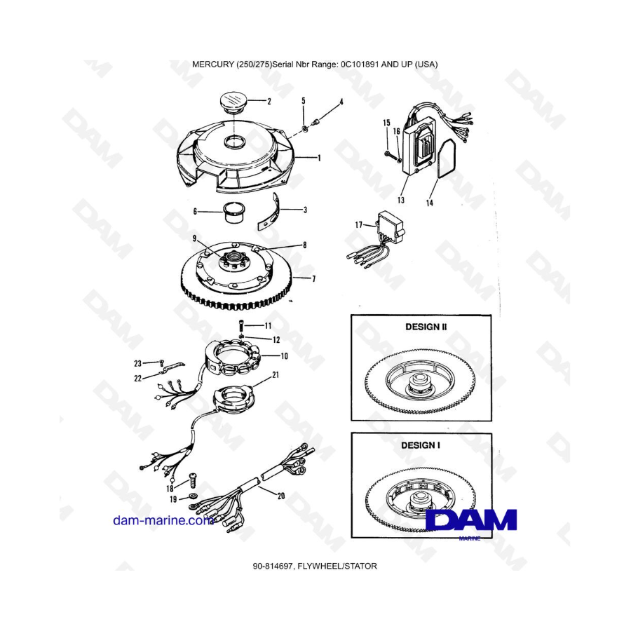 MERCURY (250/275)  - FLYWHEEL/STATOR