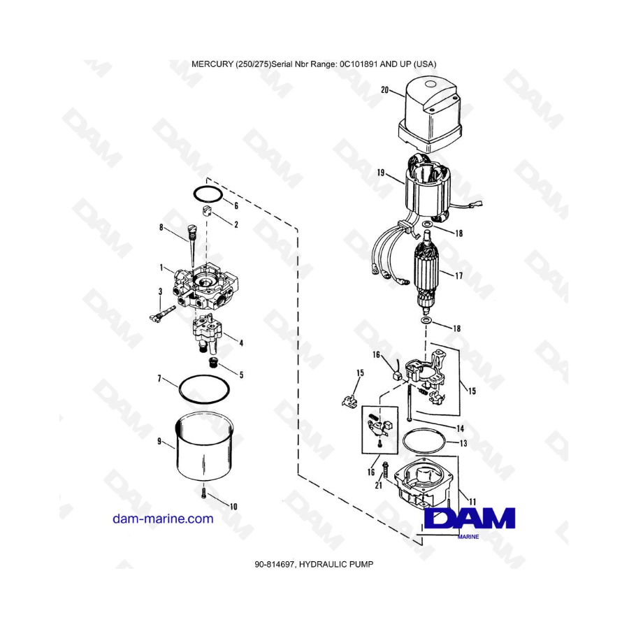 MERCURY (250/275) - HYDRAULIC PUMP