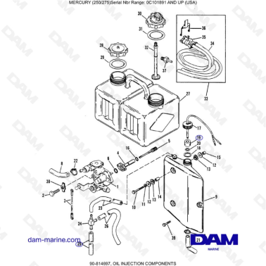 MERCURY (250/275)  - OIL INJECTION COMPONENTS