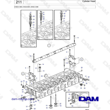 Volvo Penta D16 - Cylinder head