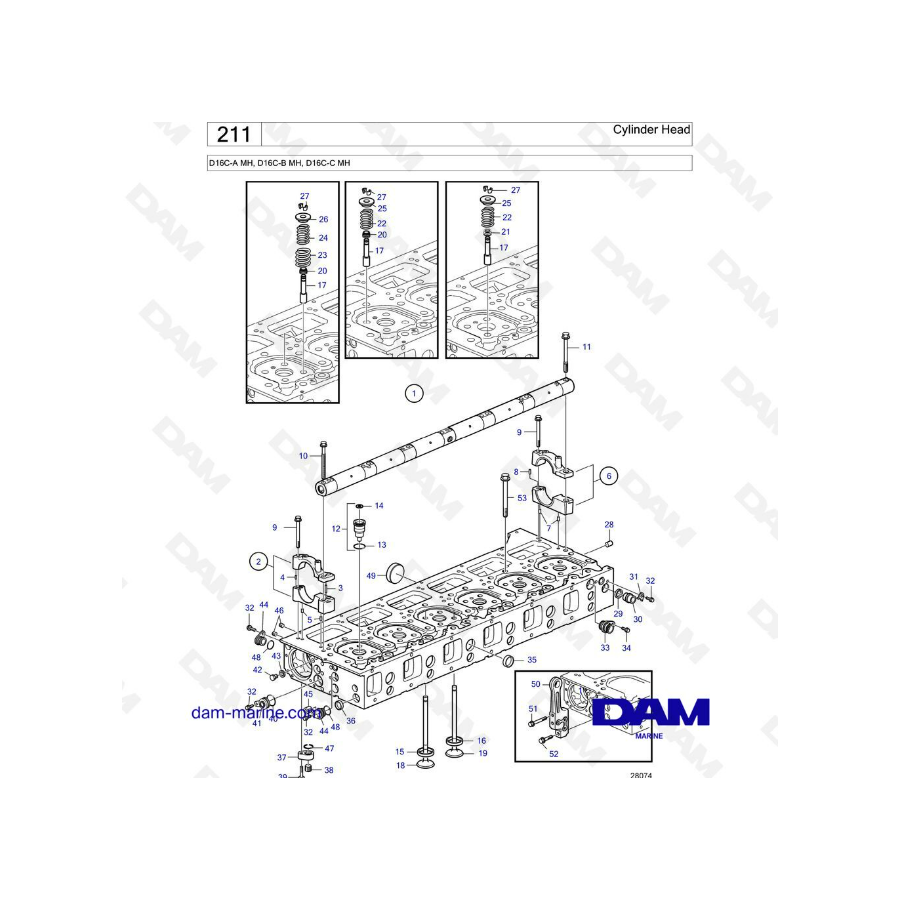 Volvo Penta D16 - Cylinder head
