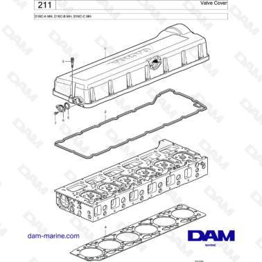 Volvo Penta D16 - Valve cover