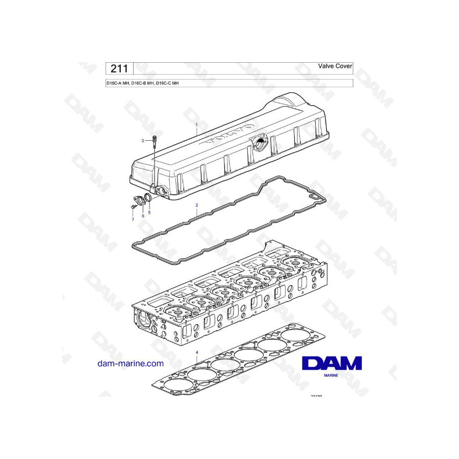 Volvo Penta D16 - Tapa de válvulas